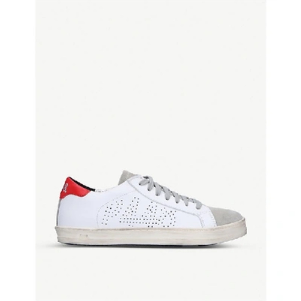 P448 John Fluo leather trainers distressed 39